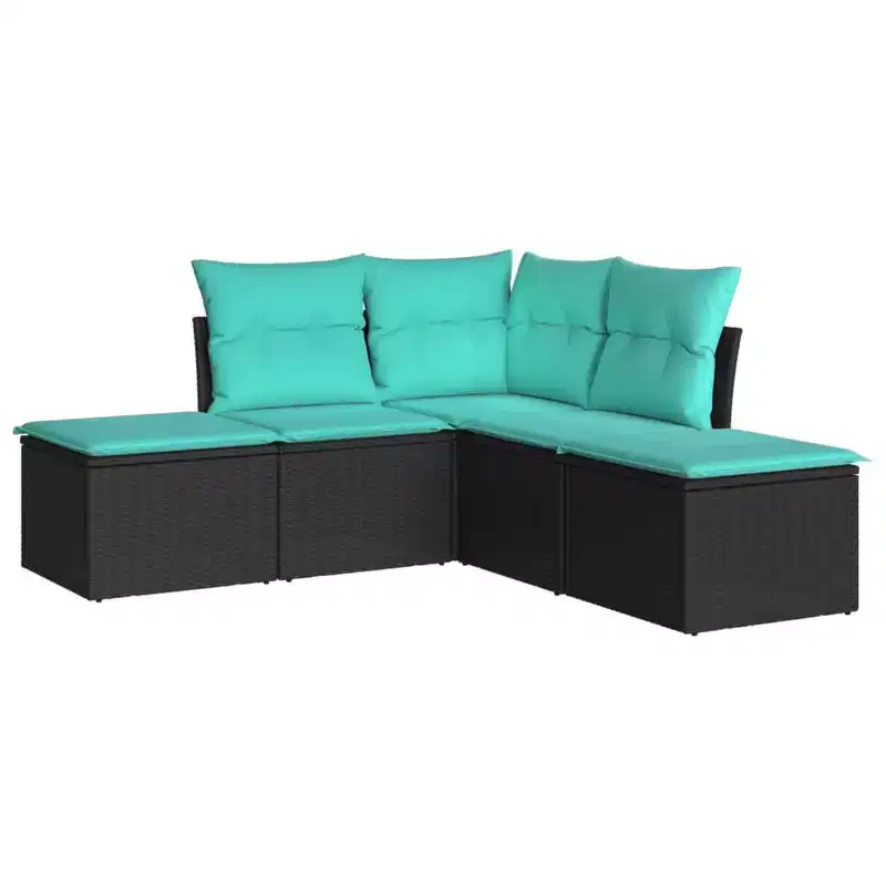 vidaXL Modular Garden Sofa Set Poly Rattan
