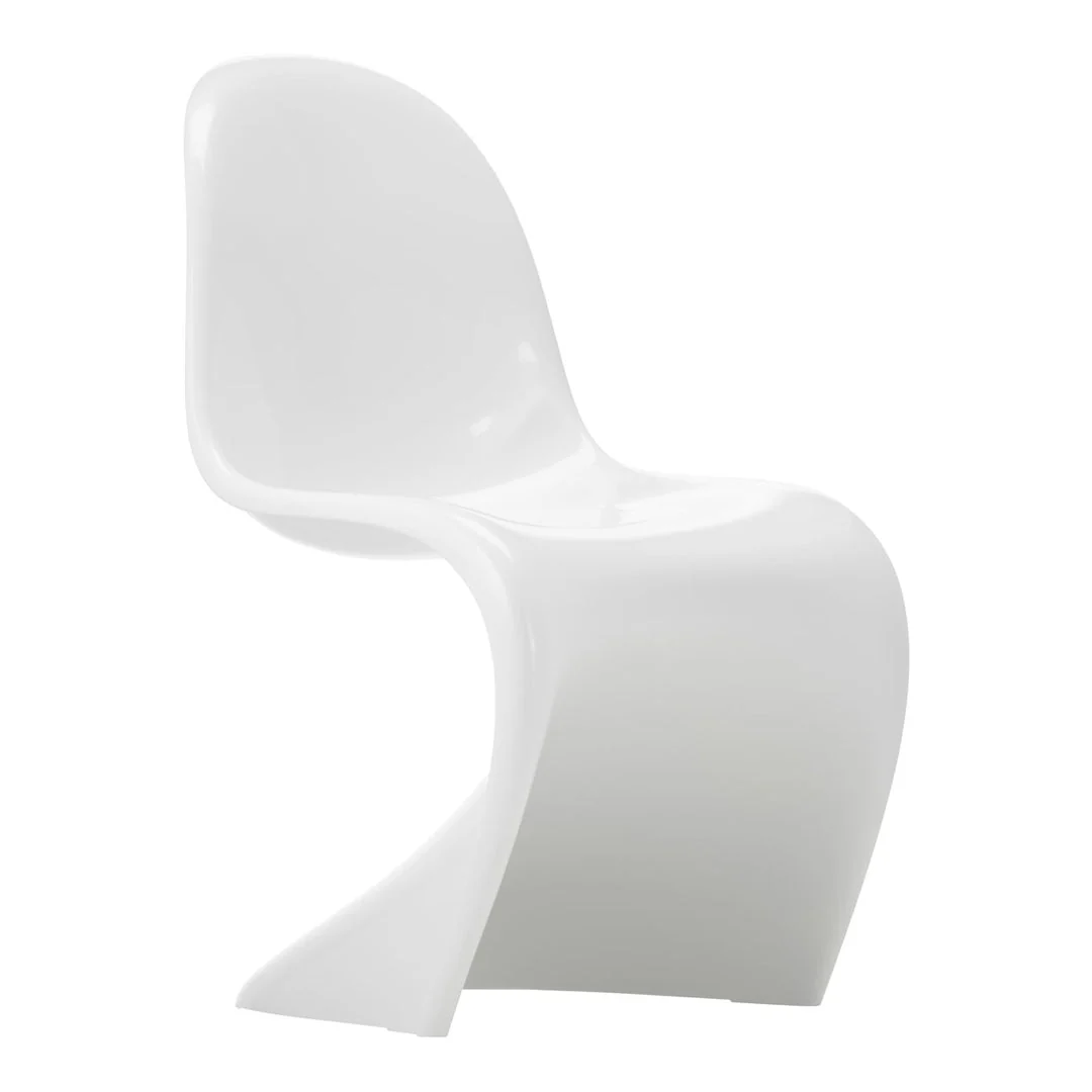 Iconic Glossy Lacquered Plastic Side Chair with One-Piece Cantilevered Form for Dining Room