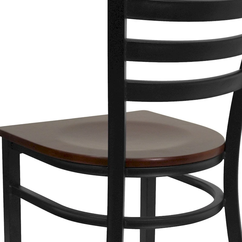 2 Pack Ladder Back Metal Restaurant Chair - 16.5W x 17D x 32.25H - 16.5W x 17D x 32.25H