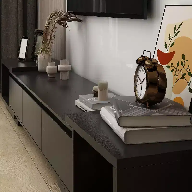 Famapy Extendable TV Console Table Modern TV Cabinet with Drawers