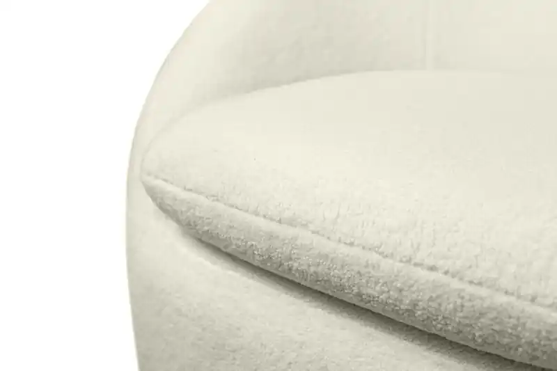 28.7 Chenille Boucle Fabric Curved Accent Chair with Removable Seat Cushion