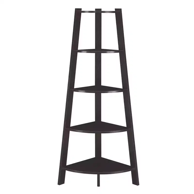62 Newport 5 Tier Wide Corner Bookcase - Breighton Home