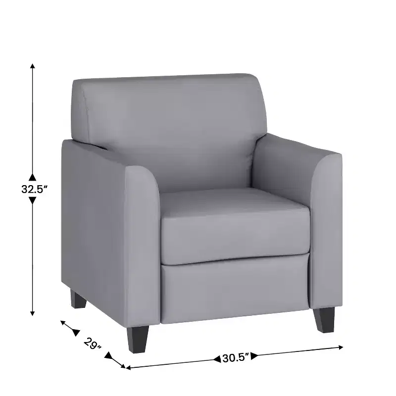Emma and Oliver Leather Chair with Clean Line Stitched Frame