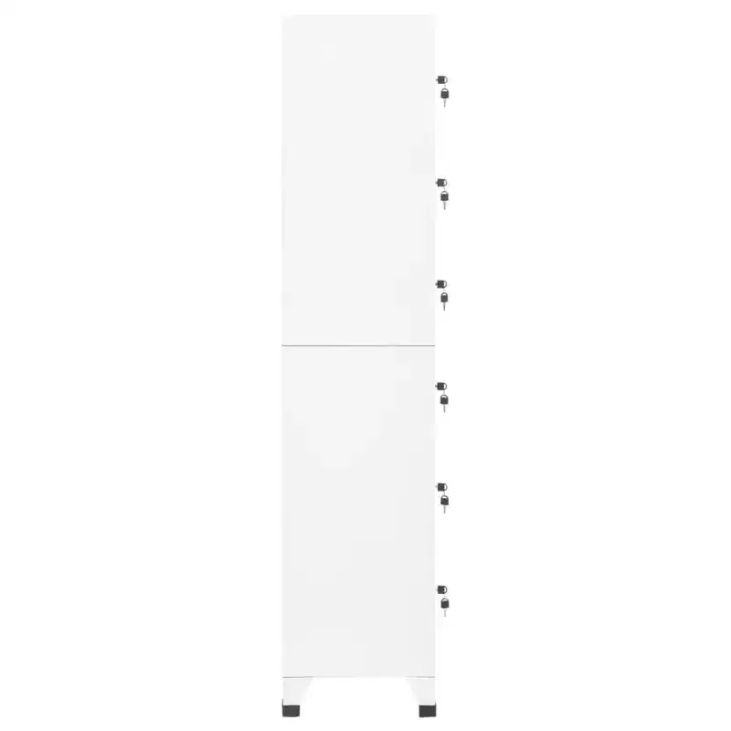 vidaXL Locker Cabinet White Steel 15.0 x 15.7 x 70.9 in Locker Cabinet