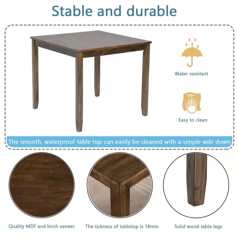 Okak Dining Table 45.5/34.5Inch Wood Rectangle Dining Table,Kitchen Table for 4, for Living Meeting Room, Small Space, Gray