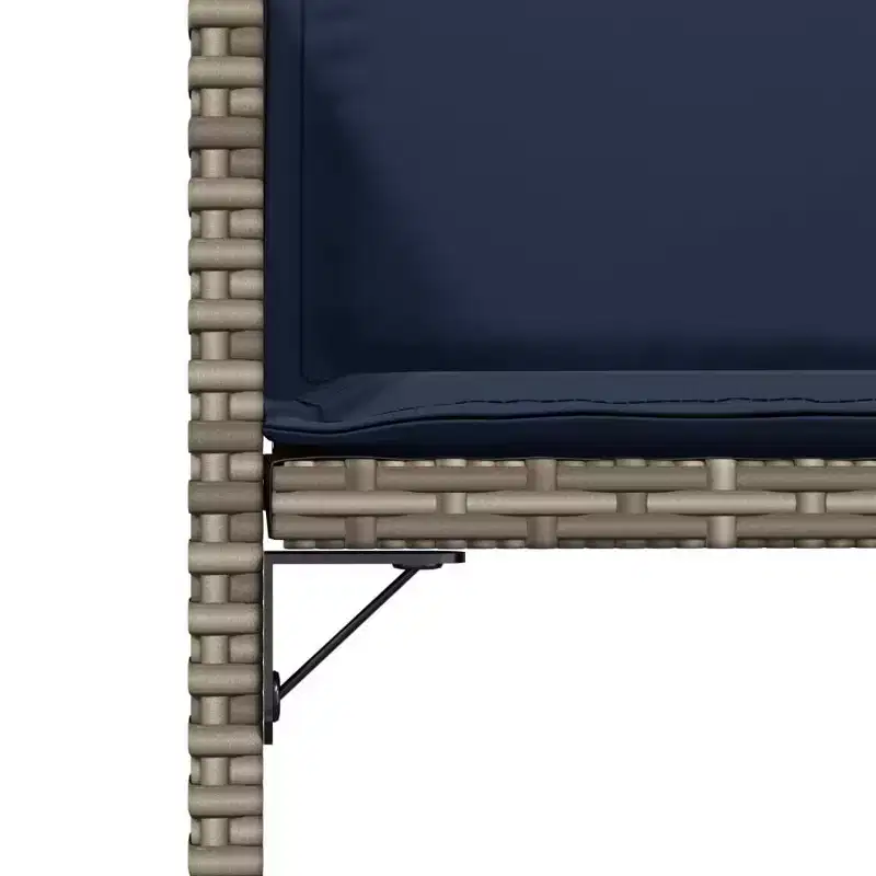 vidaXL Patio Chair Grey PE Rattan Standard Foldable Patio Chair