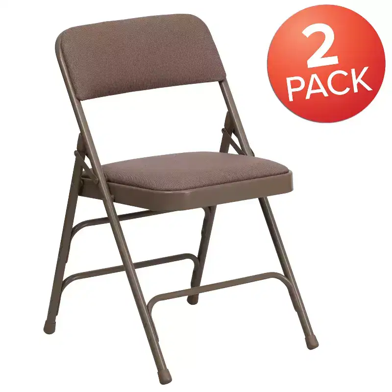 Emma and Oliver 2 Pack Home & Office Portable Party Events Padded Metal Folding Chair