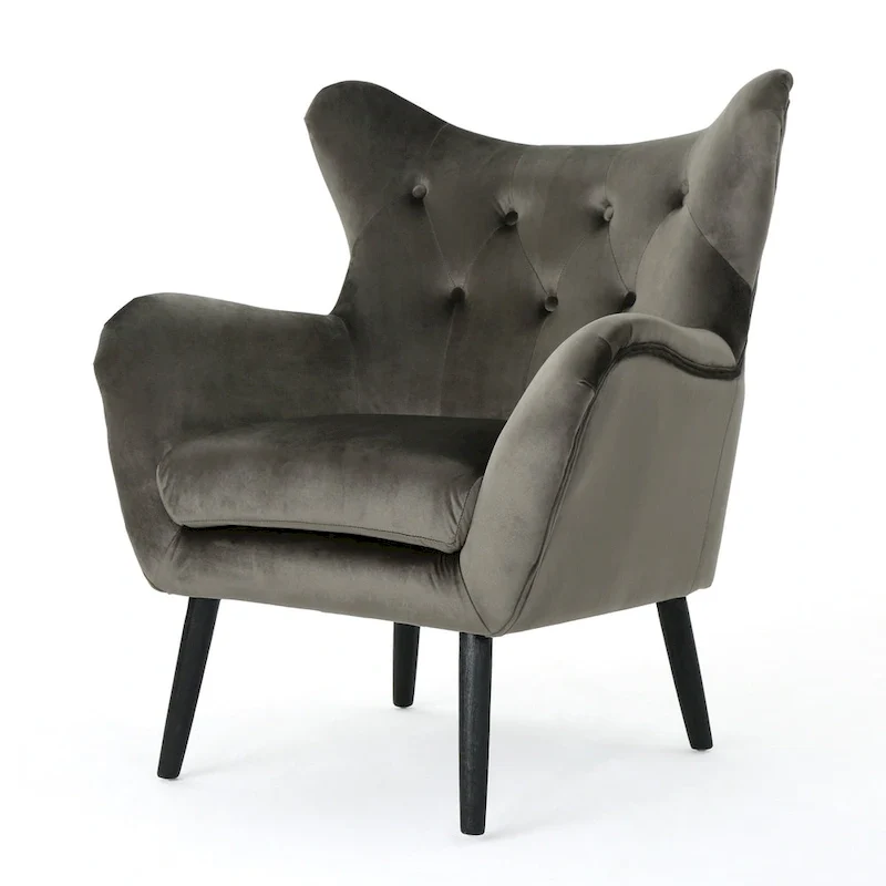 Alyssa Mid-century Upholstered Arm Chair by Christopher Knight Home - 30.25D x 34.25W x 39.75H