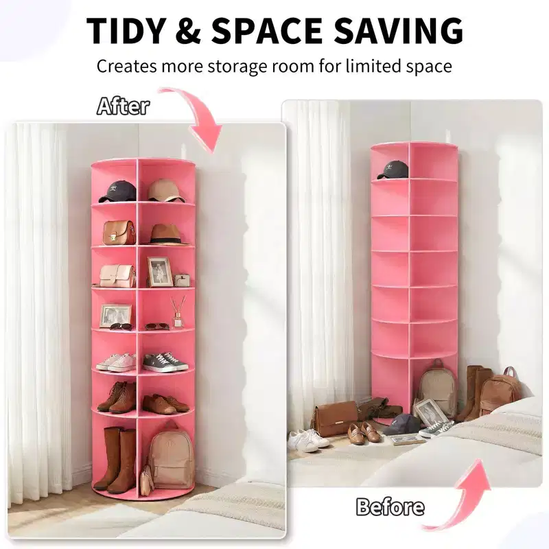 7-Tier 360 Rotating WPC Shoe Rack 72.4 Height