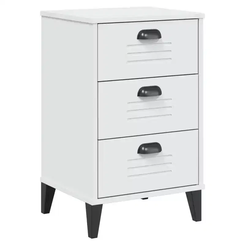 vidaXL Bedside Cabinet Accent End Table Bedroom Furniture Engineered Wood - White Anthracite Gray