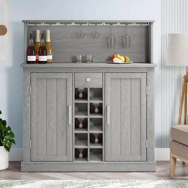 47 Wood Granite Pattern Cabinet - Festivo