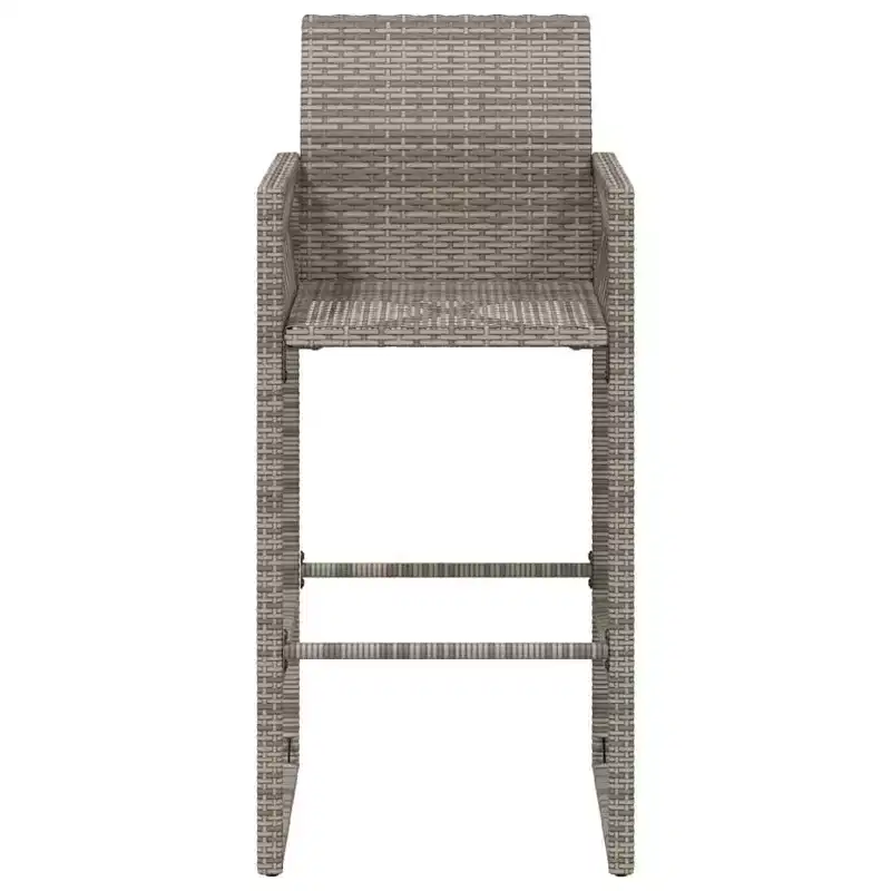 vidaXL Garden Bar Stool PE rattan, powder-coated steel, 100% polyester