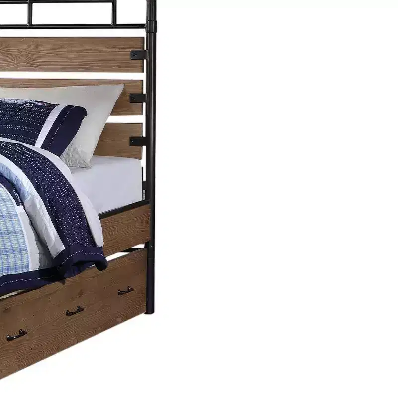 Acme Furniture Twin Adams Bed Antique Oak/Gunmetal
