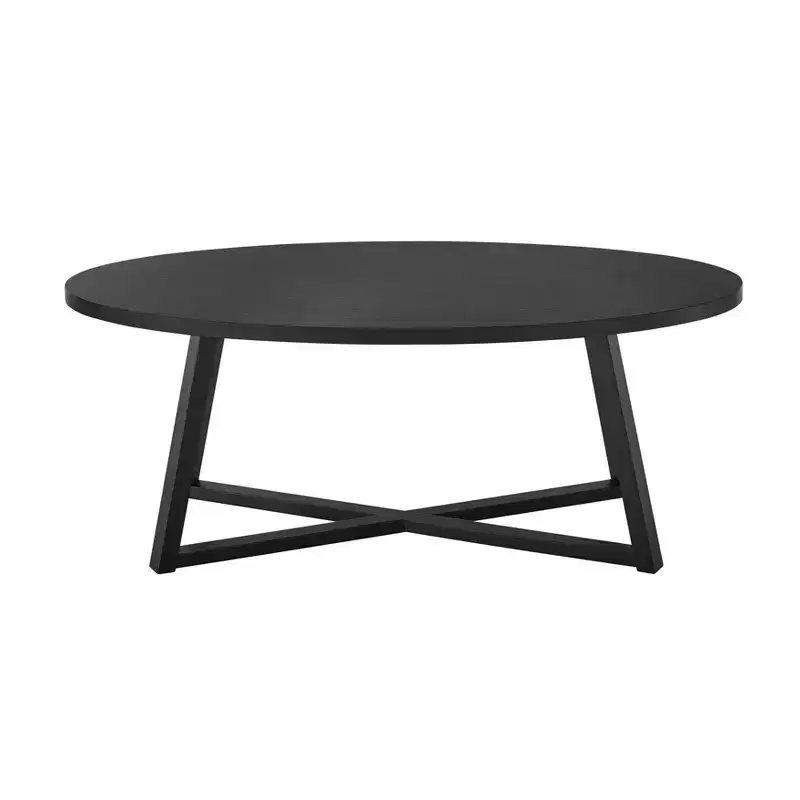 Roundhill Furniture Modern Harmony Wood Oval Coffee Table