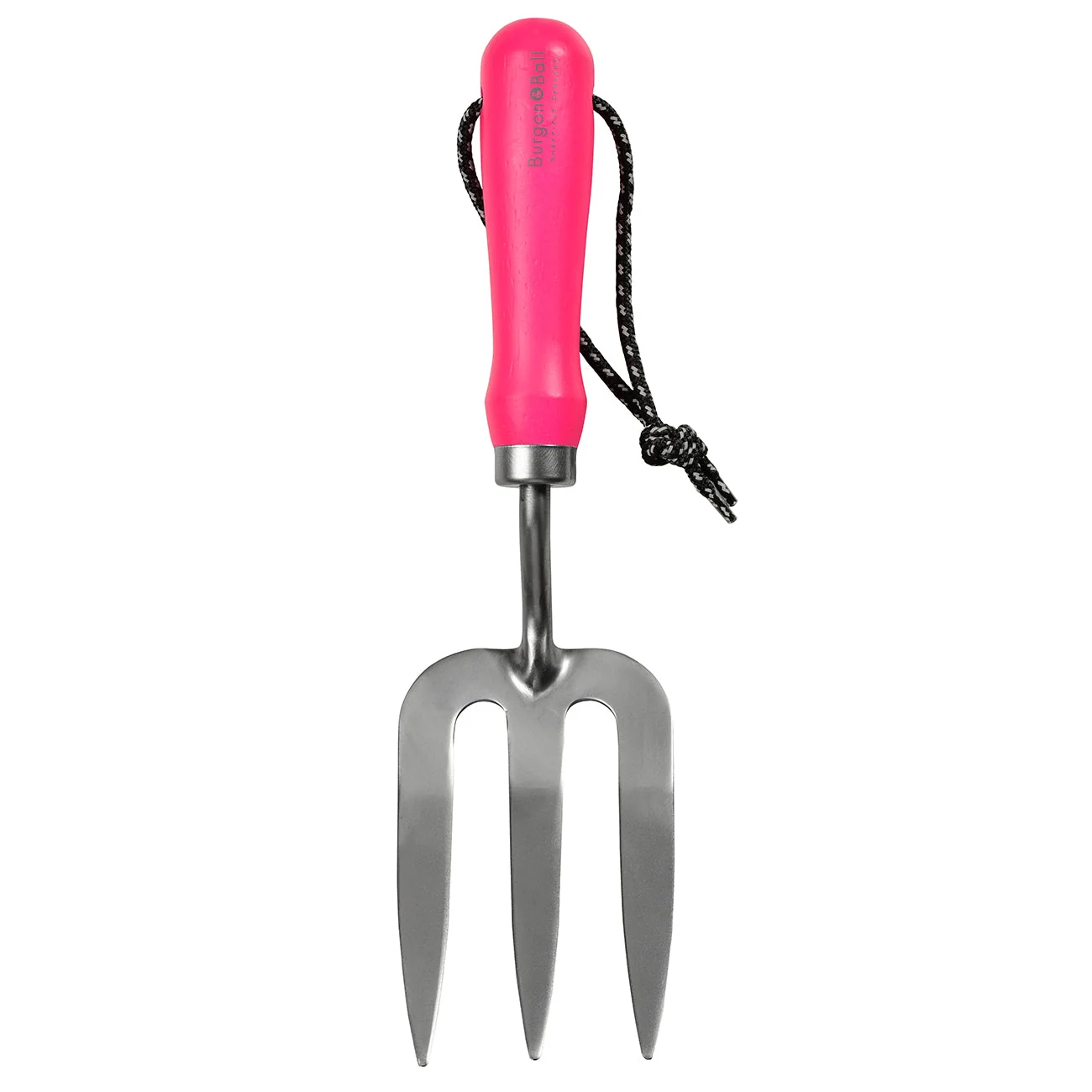 Pink Fluorescent Garden Hand Fork with Reflective Handle