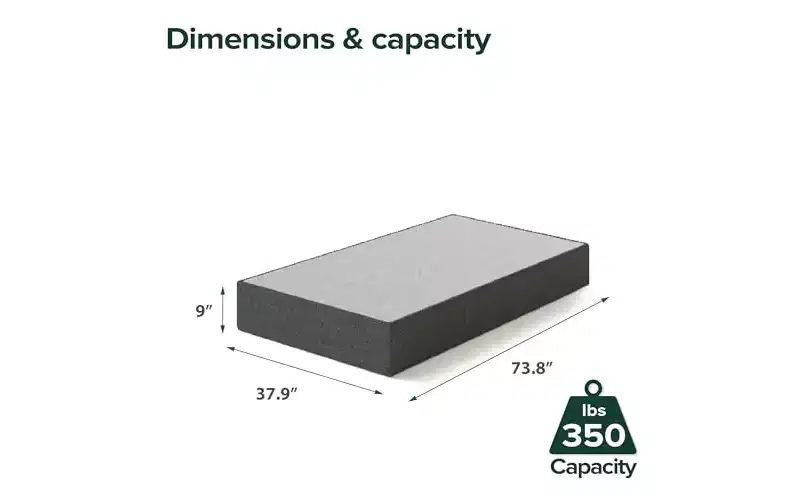 Zinus 9 Inch Twin WonderBox(TM) Smart Box Spring, Quick Assembly Mattress Foundation, Durable Metal Frame, Grey