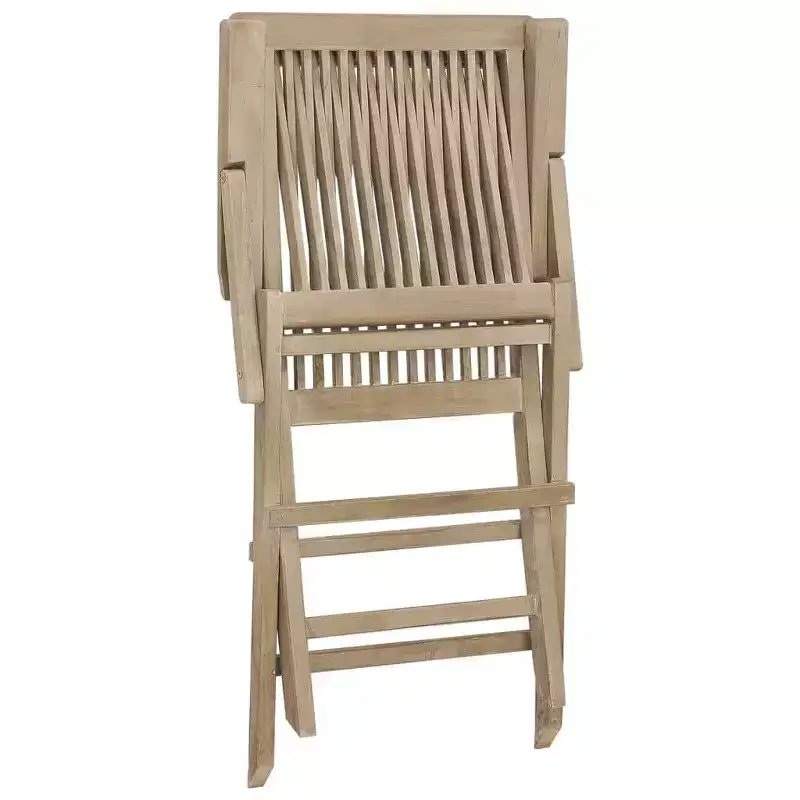 vidaXL Folding Garden Chair Set of 4 Solid teak wood Standard