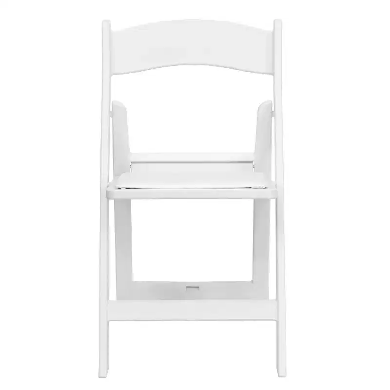 Emma and Oliver 2 Pack Wedding Party Event Resin Folding Chair with Vinyl Padded Seat