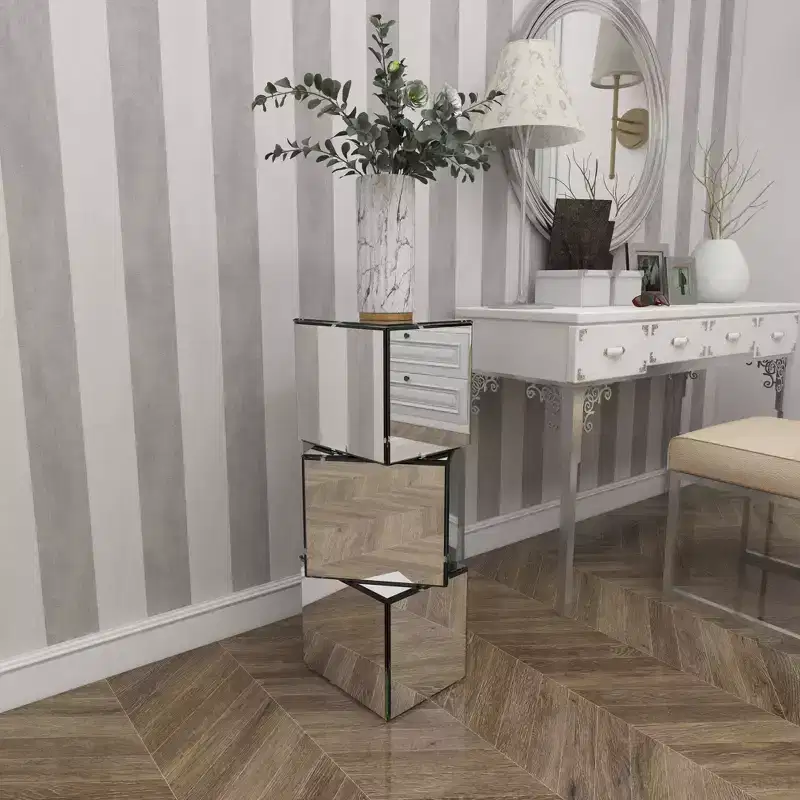 Olivia & May Glam Pedestal Table Clear