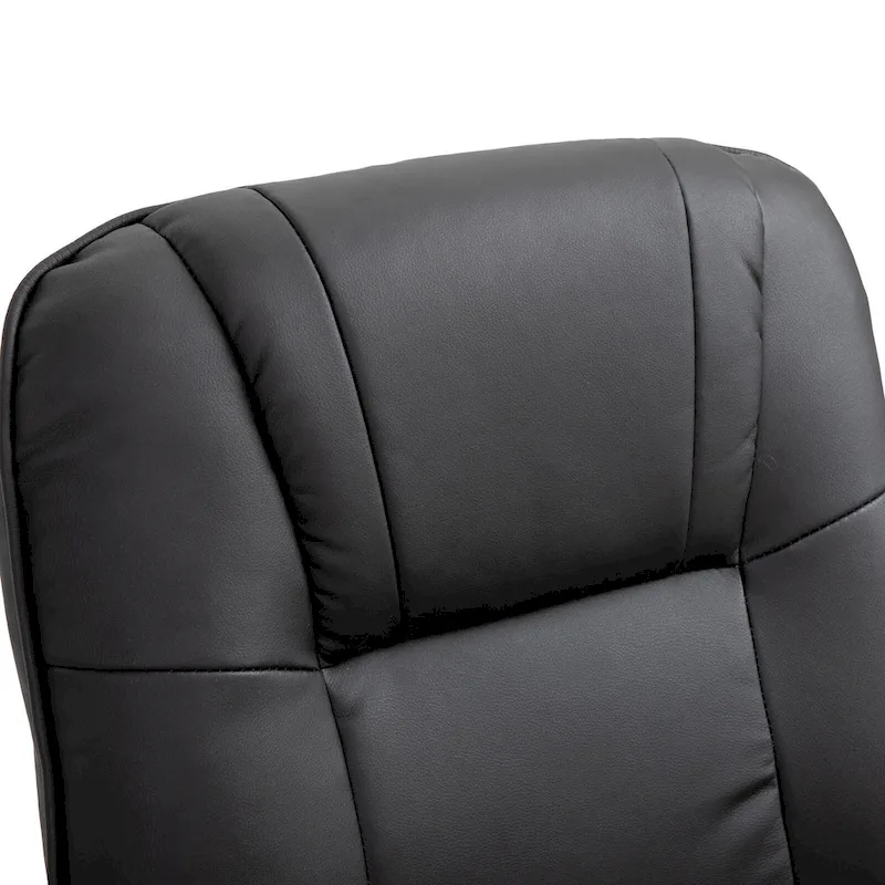 Faux Leather Manual Swivel Recliner Chair with Footrest, Armrest and Wrapped Wood Base