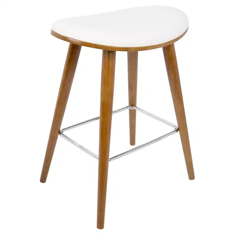 Set of 2 26 Saddle Counter Height Barstools with Faux Leather - LumiSource