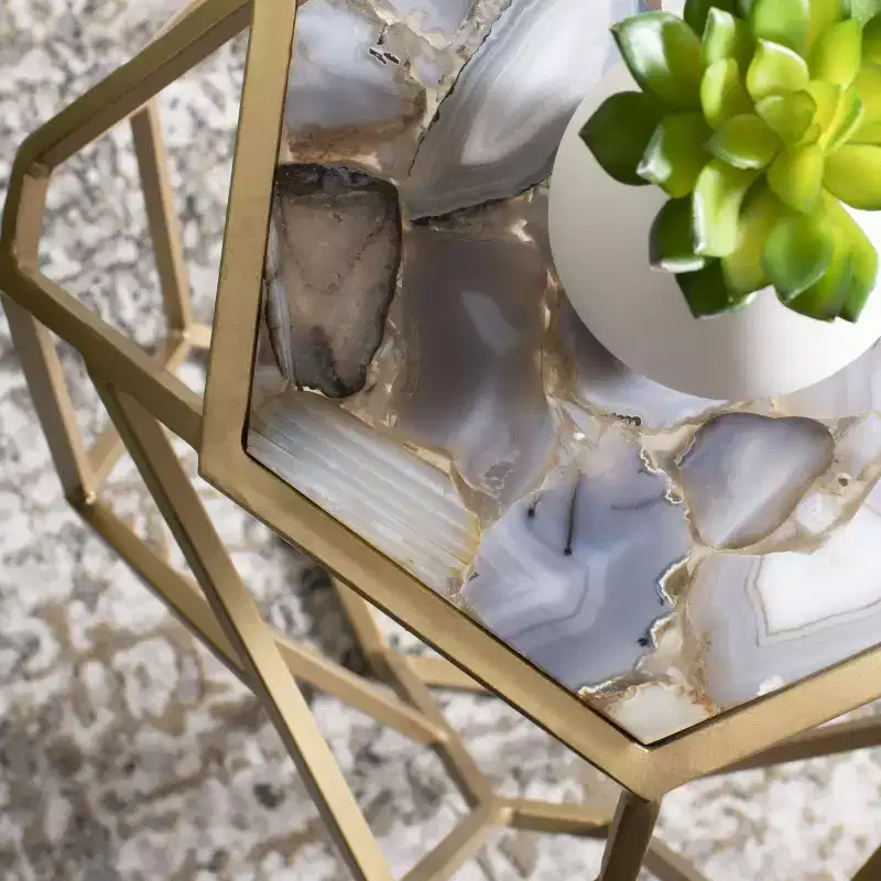 Ava Geometric Accent Table - ACC3700A - Multi/Gold - Safavieh