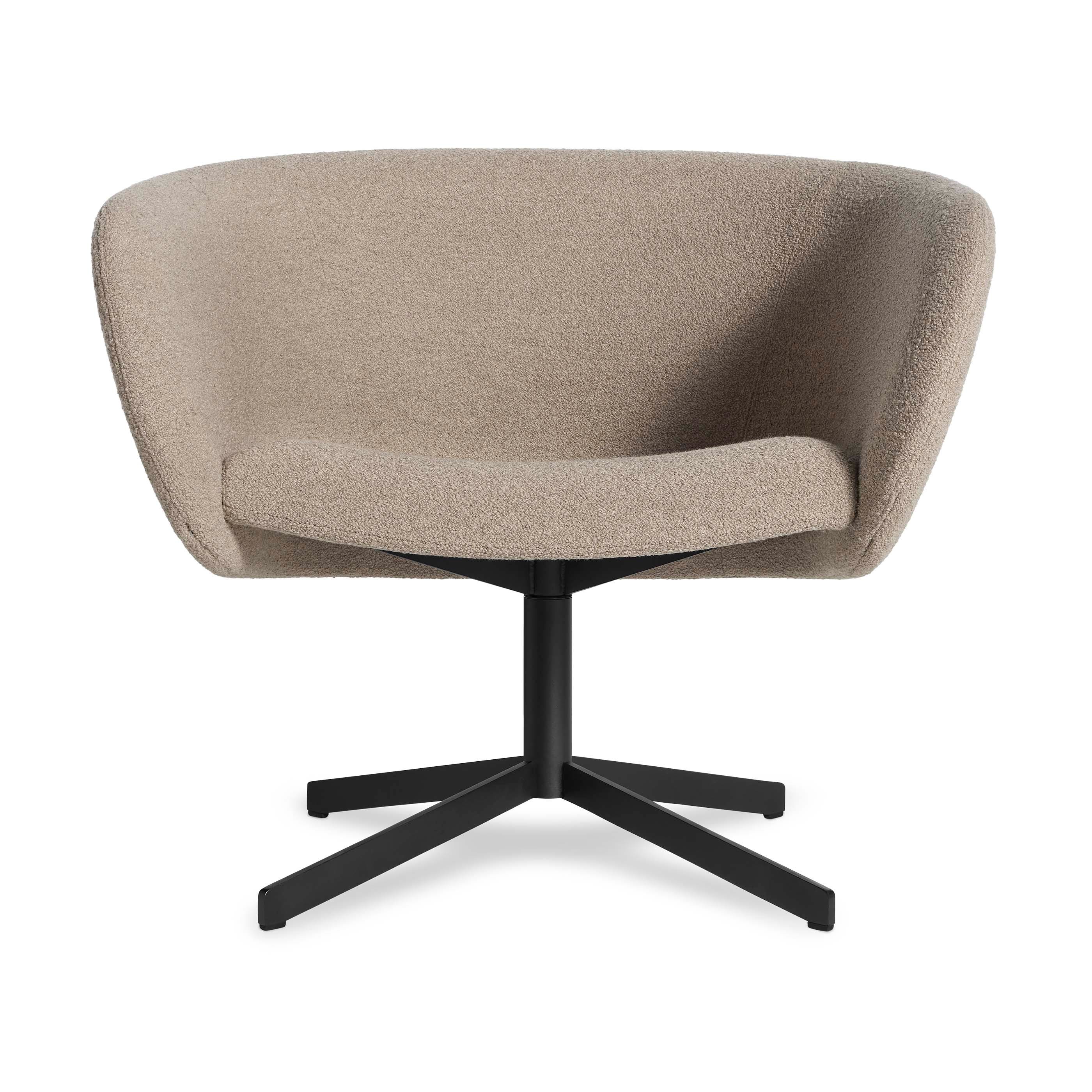 Modern Leather Swivel Lounge Chair with Curved Contours for Living Room