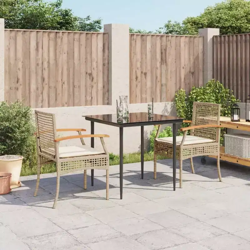 vidaXL Garden Dining Set with Cushions - Modern Design