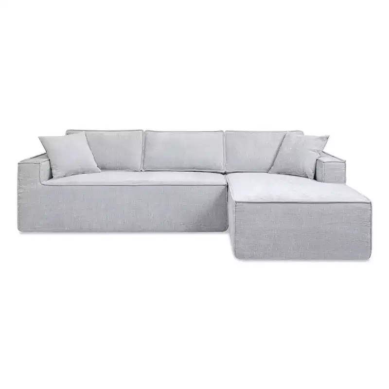 Jennifer Taylor Home Brenley 110.5 RAF Sofa-in-a-Box Sectional Sofa, Ash Gray Chenille