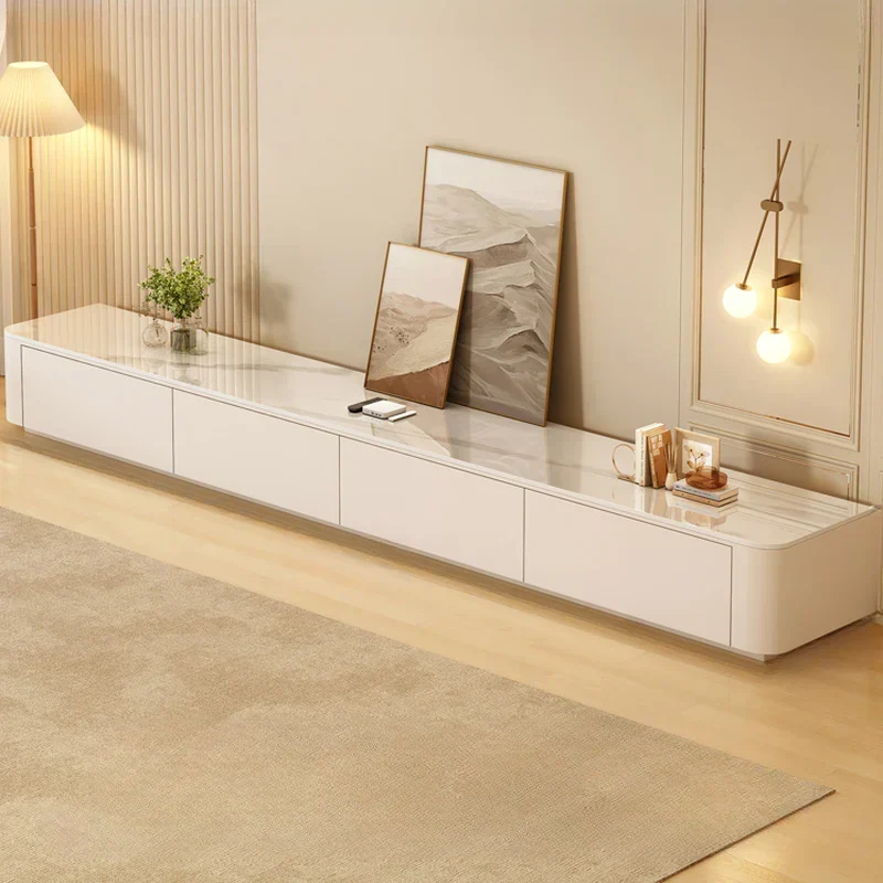 Modern Wooden TV Stand with Drawers and Cable Management