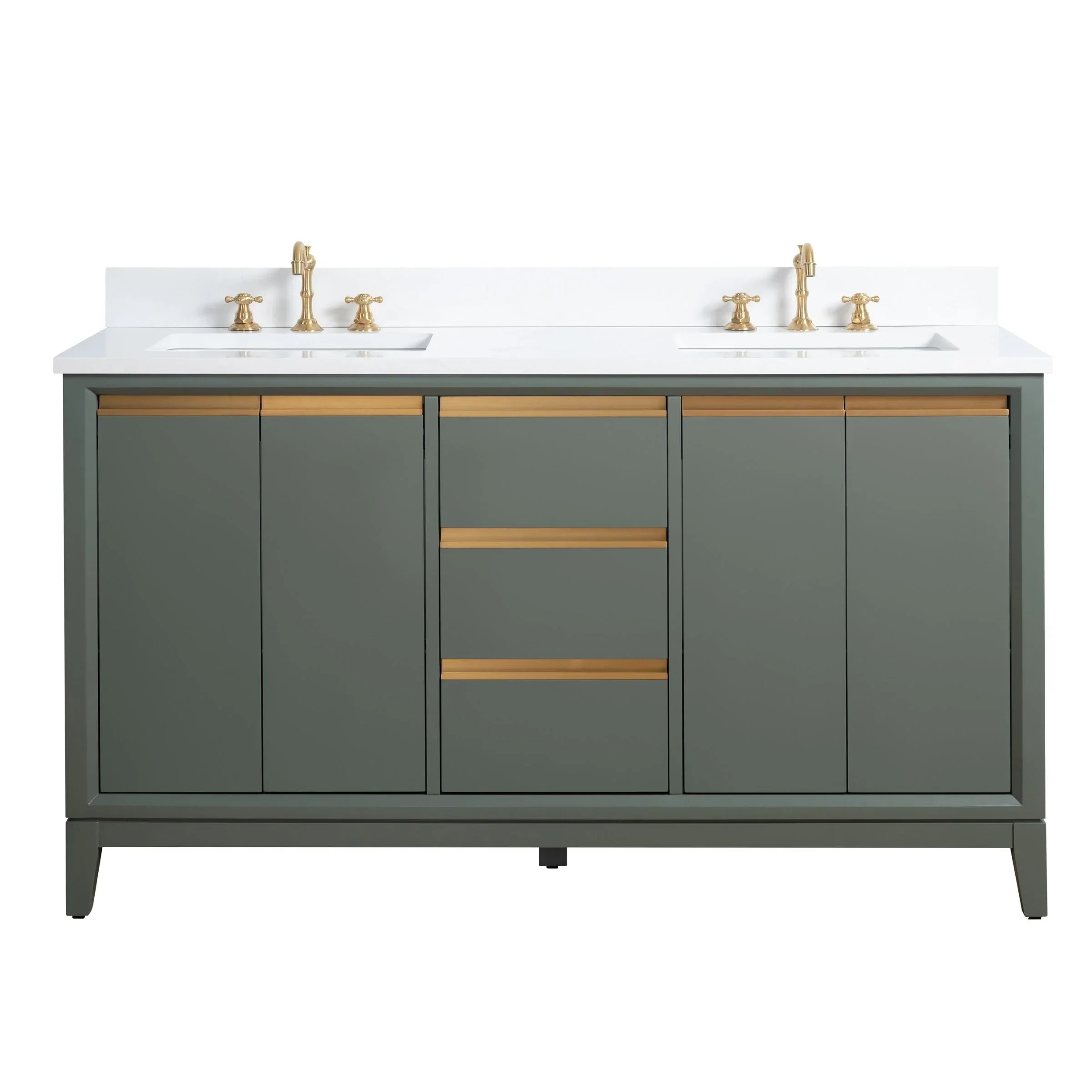 Vanity Art Bathroom Vanity with Ceramic Sink and Engineered Marble Top