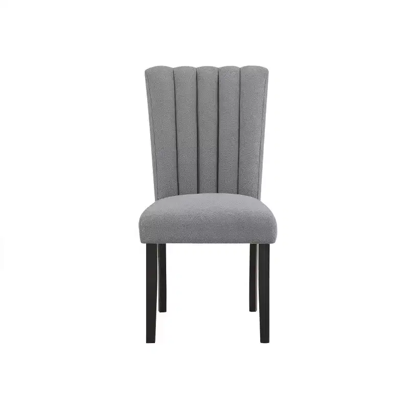 HomeRoots 26 Gray and Black Wood and Fabric Counter Height Bar Chair