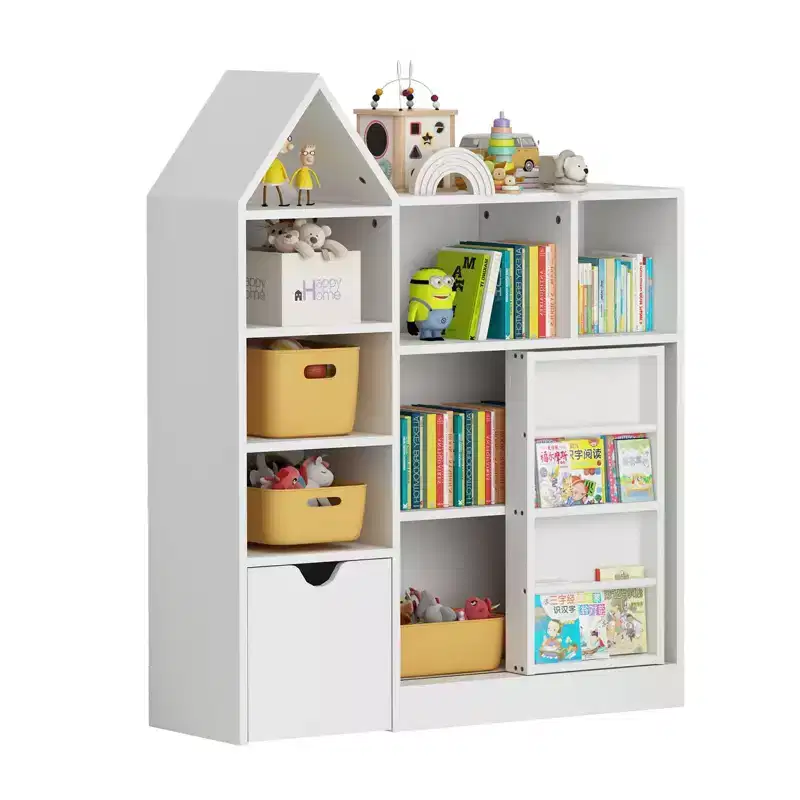 Kids Storage Organizer, Toy and Book Organizer with 8 Cubbies & Pull-Out Drawers - Ideal for Playrooms, Bedrooms