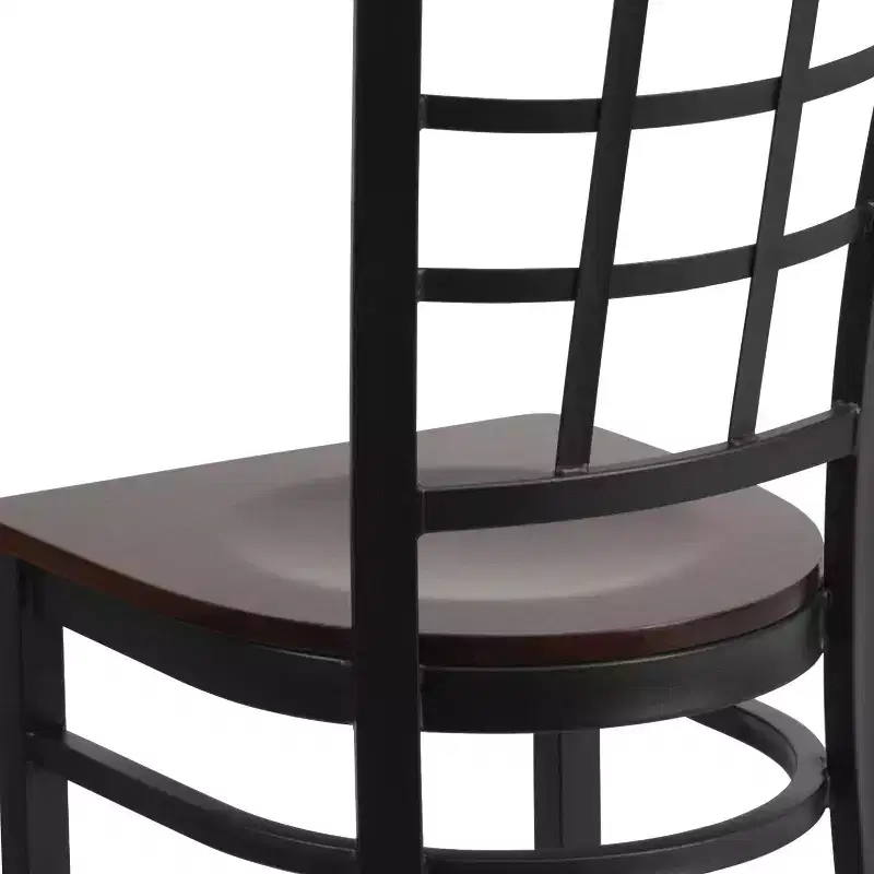 Flash Furniture Black Window Back Metal Restaurant Chair