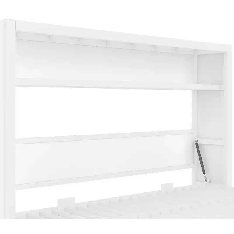 Bellemave Twin Murphy Bed with Shelves and Foldable,Metal Wall Murphy Bed Frame with Space-Saving Design