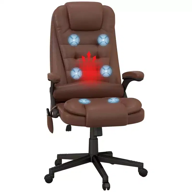HOMCOM High-Back Massage Office Chair, Heated Reclining Computer Chair with Remote