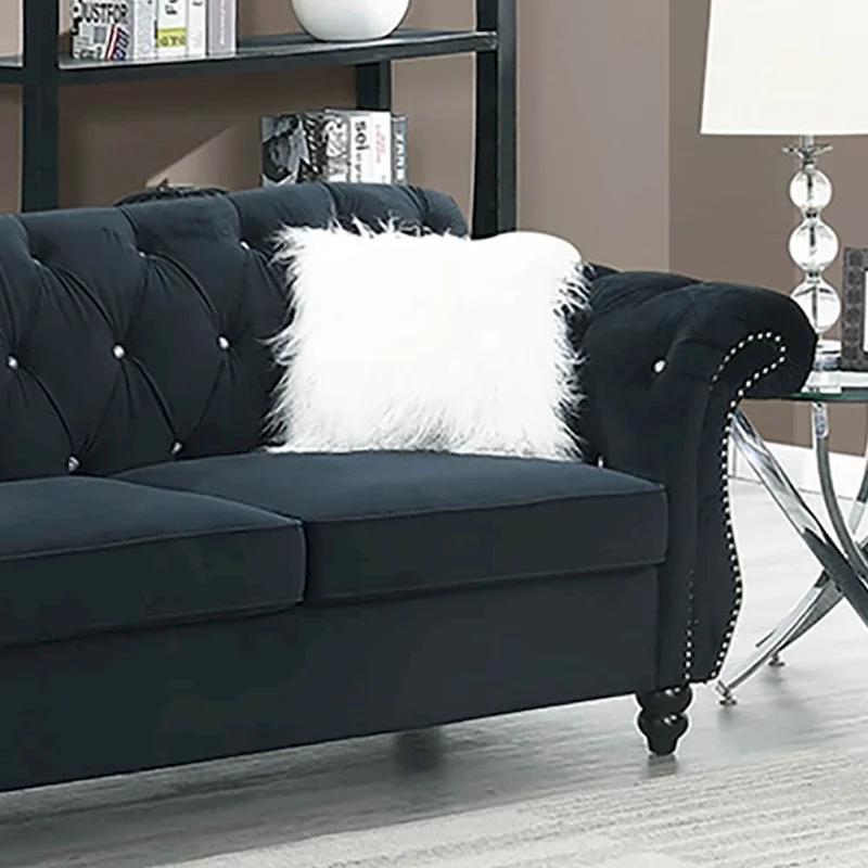 Living Room Sofa with Button Tufted Back