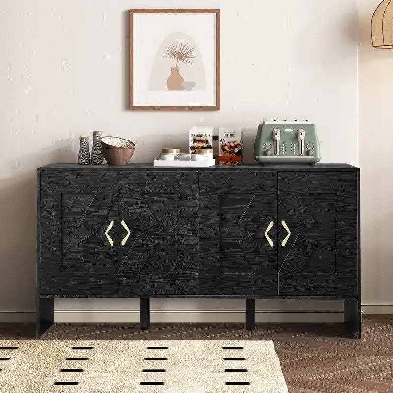 60 Mid Century Modern Sideboard Buffet Cabinet with Storage for Stylish Home Organization