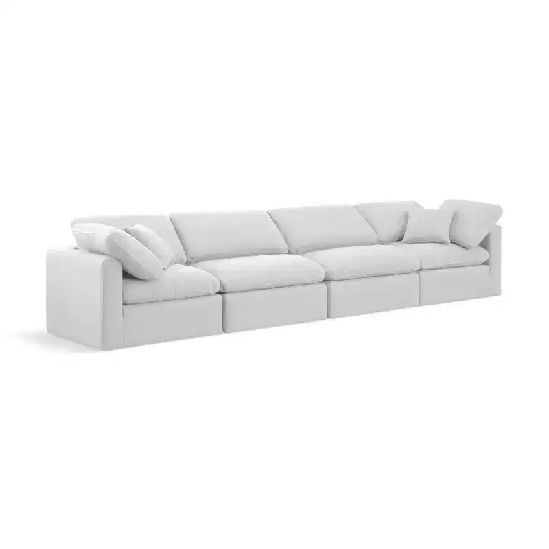 Meridian Furniture Indulge Linen Textured Fabric Modular Sofa