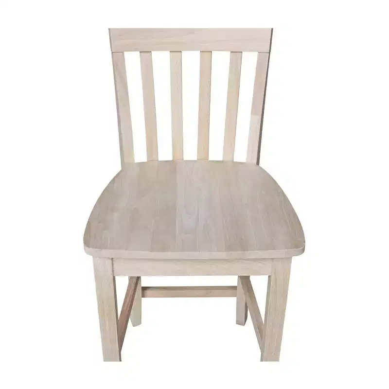 24" Slatback Counter Height Barstool Unfinished - International Concepts: Solid Wood, Square Seat