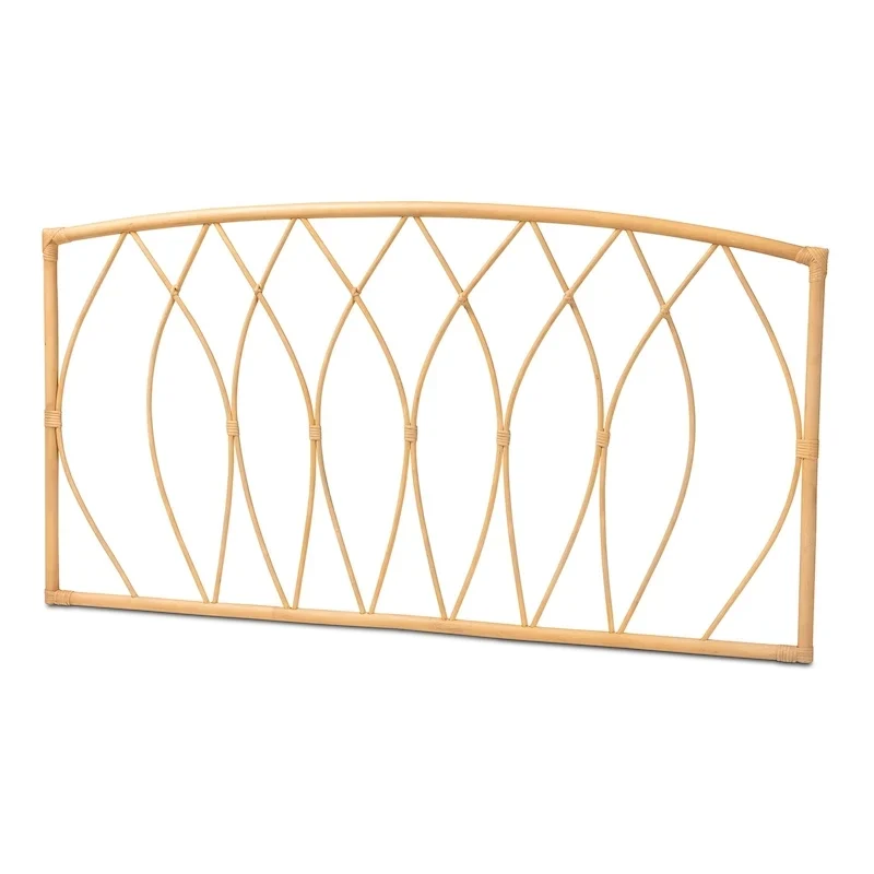 Halia Modern Bohemian Natural Rattan Wall-mountable Headboard-Queen