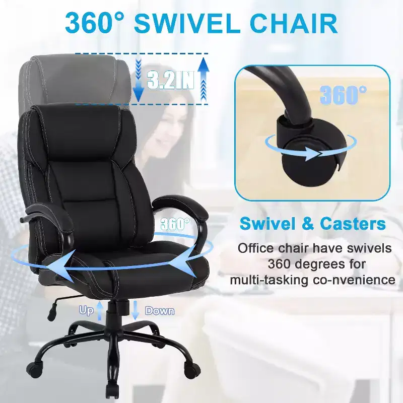 BestMassage Big and Tall Office Chair 500lbs Computer Chair Desk Chair