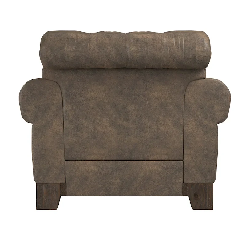 Tufted Scroll Arm Accent Chair with Nailhead Trim