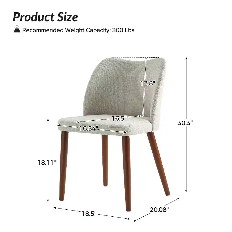 Elisa Mid-century Modern Upholstered Dining Chair Set of 2| ART OF LIVING DESIGNS