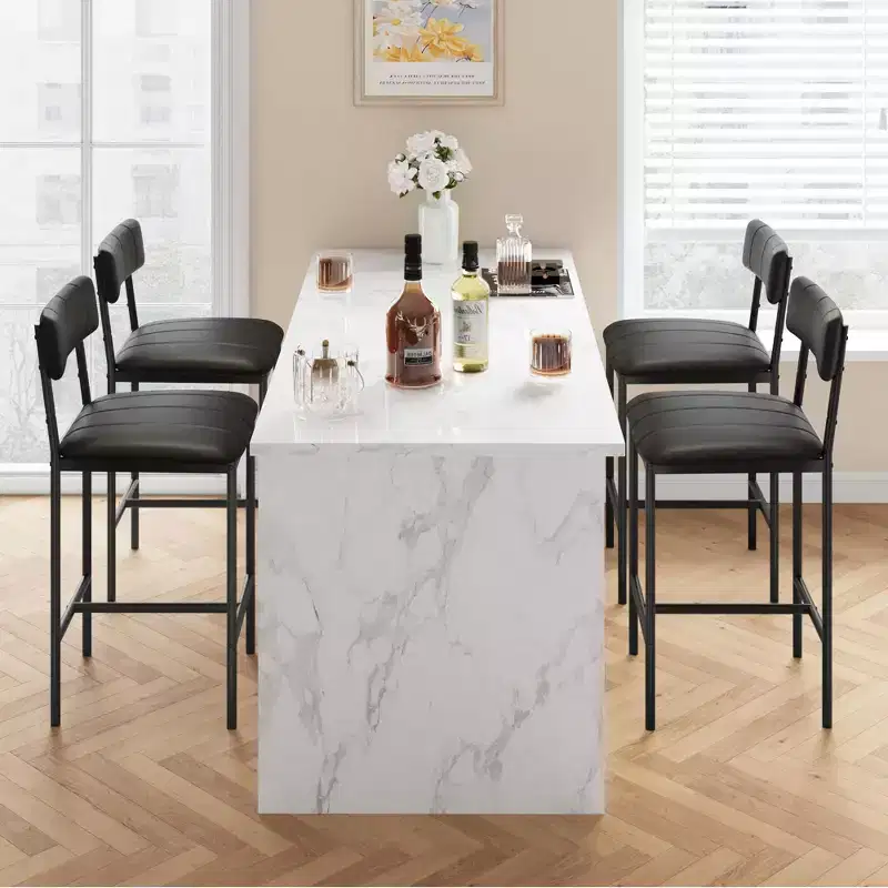 Acekool Set of 4 Heavy Duty Upholstered Dining Chairs 24 Inch Counter Height for Kitchen Island Dining Room