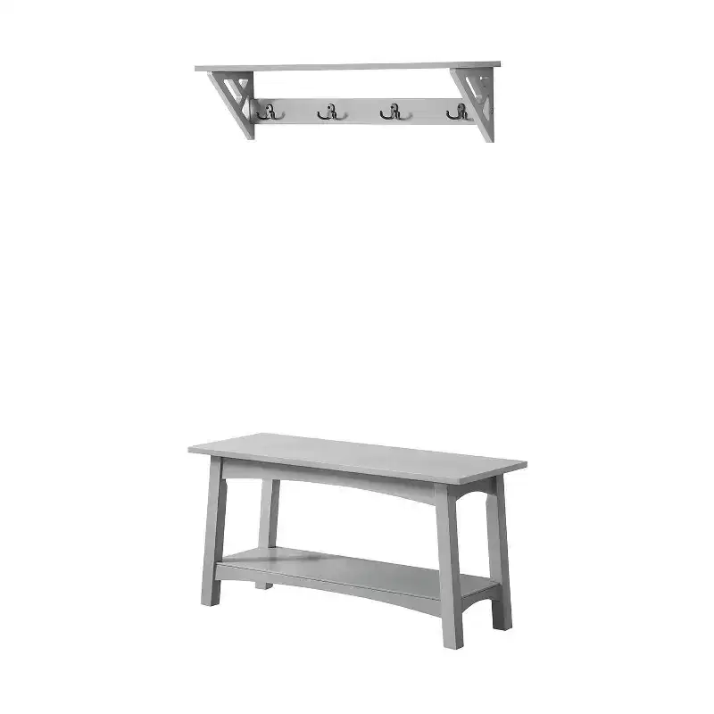 36" Middlebury Coat Hook with Bench Hall Tree Set - Alaterre Furniture