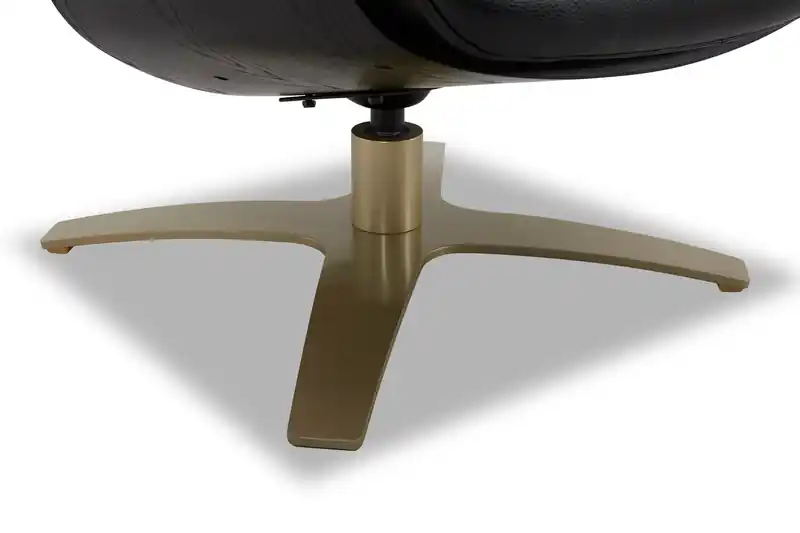 Top-Grain Genuine Leather Swivel Reclining Chair with Footrest