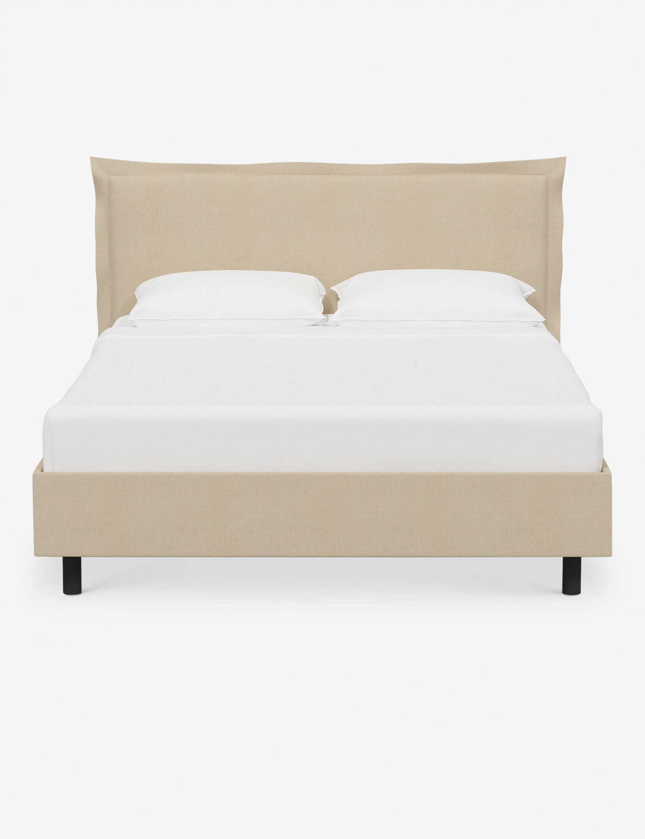 Bed Bring appeal to your room with the bed. The headboard's flanged border offers a soft, inviting silhouette with an upholstered bed