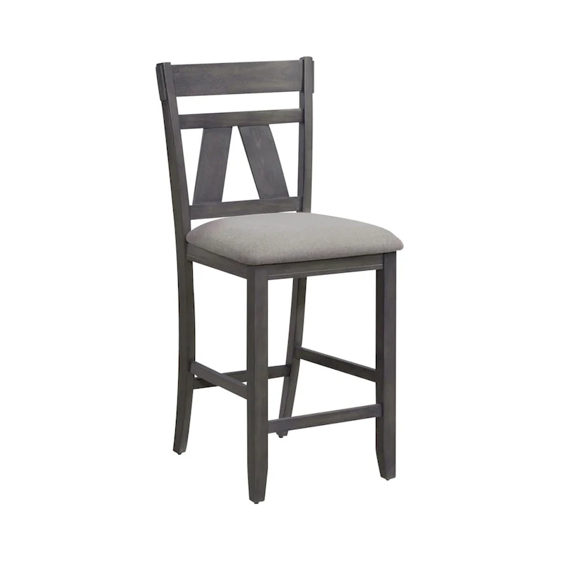 Industrial Counter Height Pub Table with 2 PU Upholstered Stools