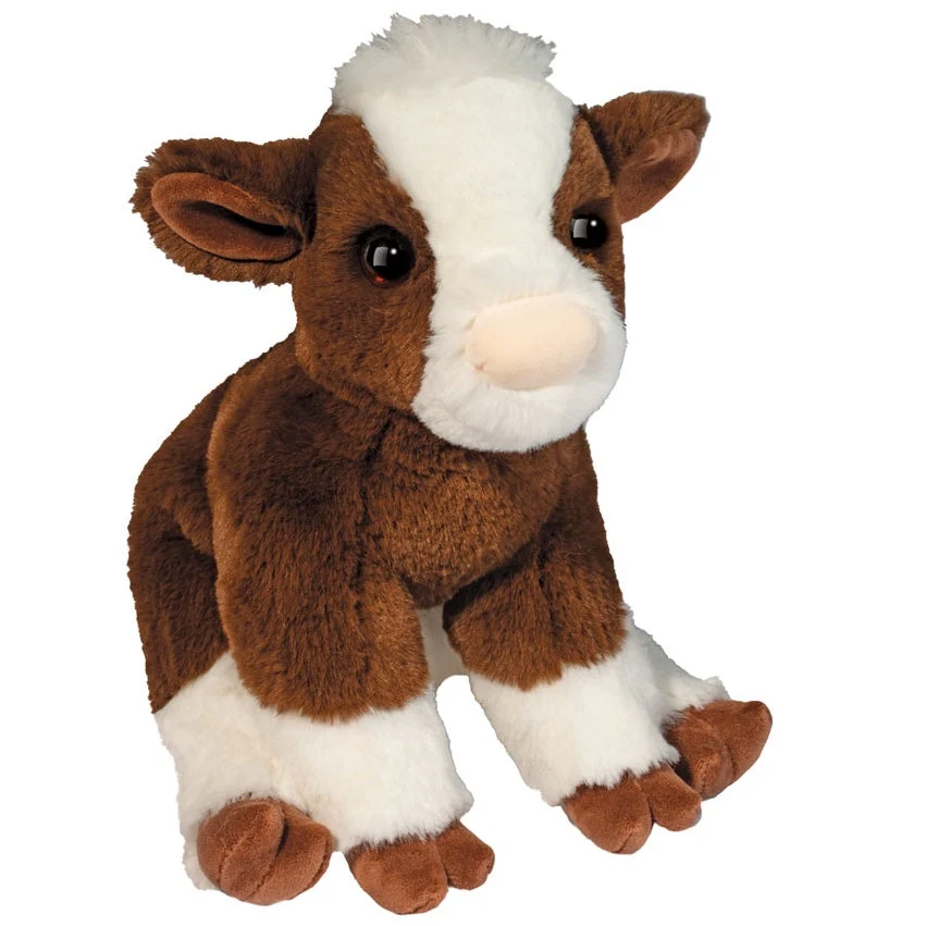Brown Cow Plush Stuffed Animal Toy Soft Figure 22cm